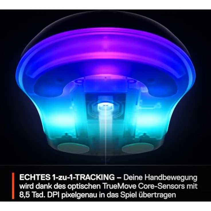 SteelSeries Rival 3 Gen 2 Gaming-Maus, 8.500 DPI TrueMove Core-Optiksensor, 60 Millionen Klicks garantiert, 77 g leicht, RGB-Beleuchtung, Weiß – Bild 3