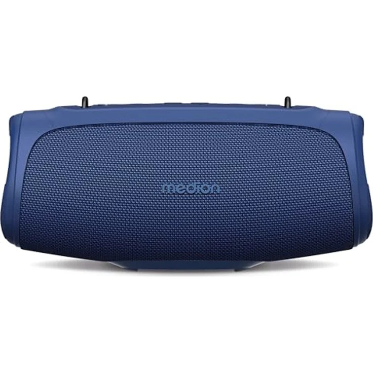 MEDION P61746 tragbarer Bluetooth Lautsprecher (Akku, Bass Boost, RGB Lichteffekte, IPX7 Wasserschutz & robust, integrierte Powerbank, 2X 15 W RMS) Blau – Bild 2