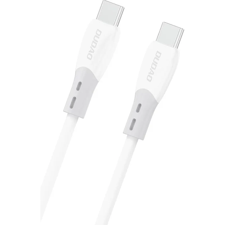Dudao L25SC, USB-C auf USB-C Kabel mit 60 W, 1 m, weicher Silikonmantel, weiß