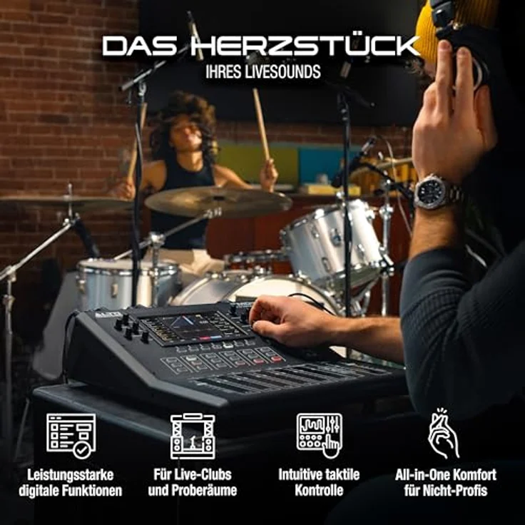 Alto TMD 16, 16-Kanal-Digitalmixer mit 100mm Touchfadern, 7"-Farbdisplay, Bluetooth-Streaming und 2x2 USB-Interface – Bild 3