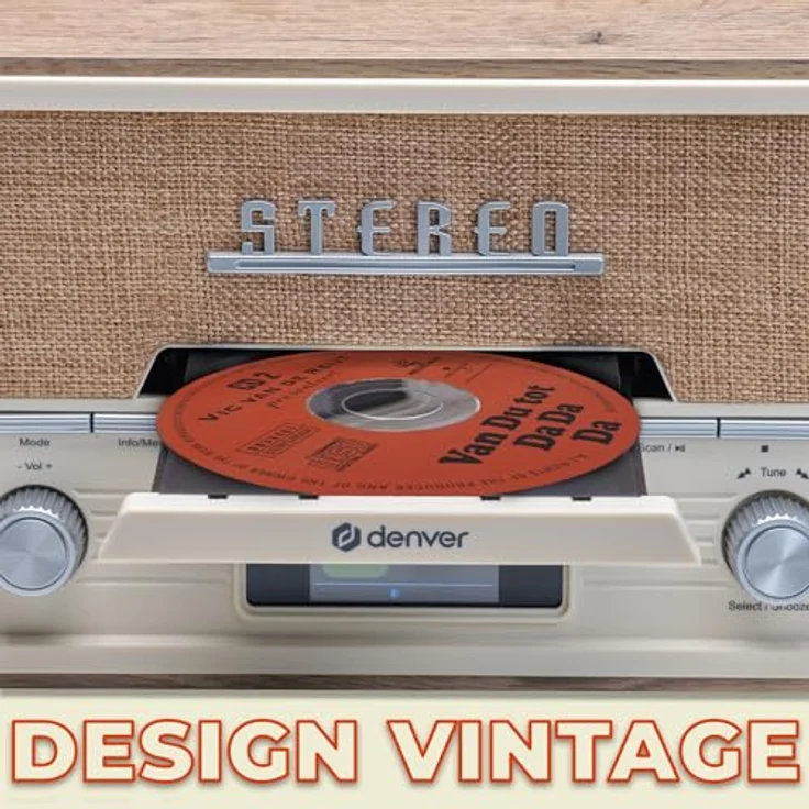 Denver DAB+/UKW-Radio MDA-525LW, mit CD-Player, Retrostyle, hellbraun – Bild 6