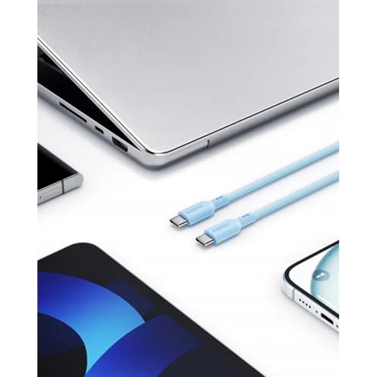 Innostyle USB-C Polyamid Schnellladekabel 240W 2m Blau, Hochgeschwindigkeits-Datenübertragung für iPhone & Samsung – Bild 8