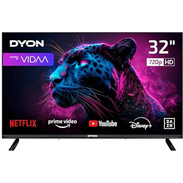 DYON Movie Smart 32 VX, 32 Zoll (80 cm) HD Smart TV mit Triple Tuner (DVB-C/S2/T2), VIDAA OS, App Store, Netflix, Prime Video, YouTube, DAZN, Disney+, Hotelmodus – Bild 1