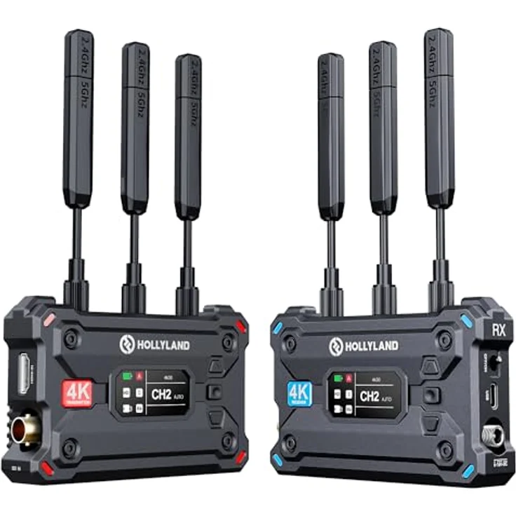 Hollyland Pyro S Video Funkstrecke Wireless SDI HDMI 4K30/1080p60, 400m Reichweite 50ms Latenz, bis zu 4 Empfänger, Auto Dual-Band-Hopping Smart Channel Scan, UVC-Live-Stream APP Überwachbar (1TX+1RX) – Bild 1