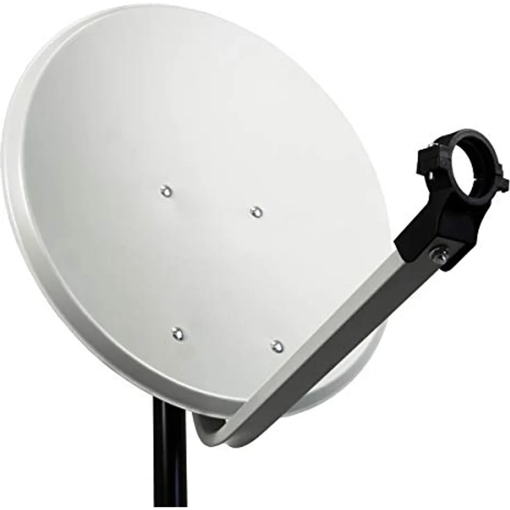 PremiumX PXS45, 45 cm Hellgrau Satellitenantenne aus Stahl, Single LNB, Wandhalterung für 1 Teilnehmer, korrosionsgeschützt – Bild 2