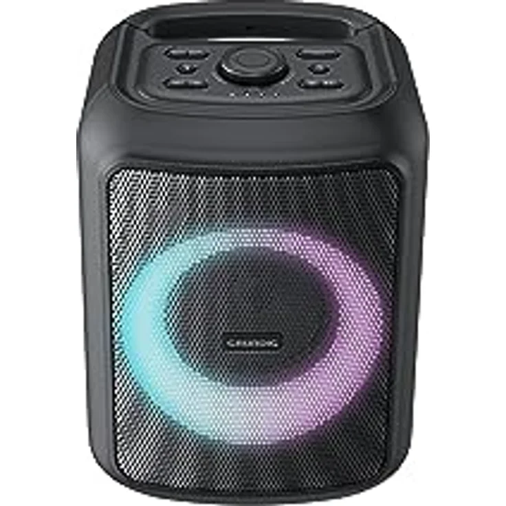 GRUNDIG Party Hit Bluetooth Lautsprecher, Musikbox, 90 Watt Gesamtausgangsleistung, 10 m Reichweite, bis zu 12 Stunden Akkulaufzeit, RGB Lichteffekte, TWS, Aux-Eingang, Powerbankfunktion, Schwarz – Bild 5