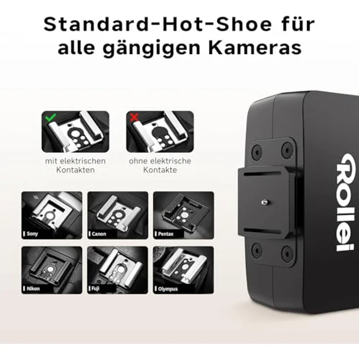 Rollei Flashy ONE Mini Blitzgerät GN 16, LCD Display, universell kompatibel mit Canon, Nikon, Sony, Fujifilm, Lumix, Olympus, wiederaufladbarer 1250 mAh Akku – Bild 2