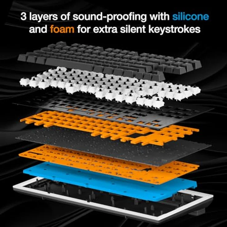 be quiet! Dark Mount Silent Linear, Kabelgebundene Tastatur mit 8 Displaytasten und Media-Dock, Schwarz – Bild 5