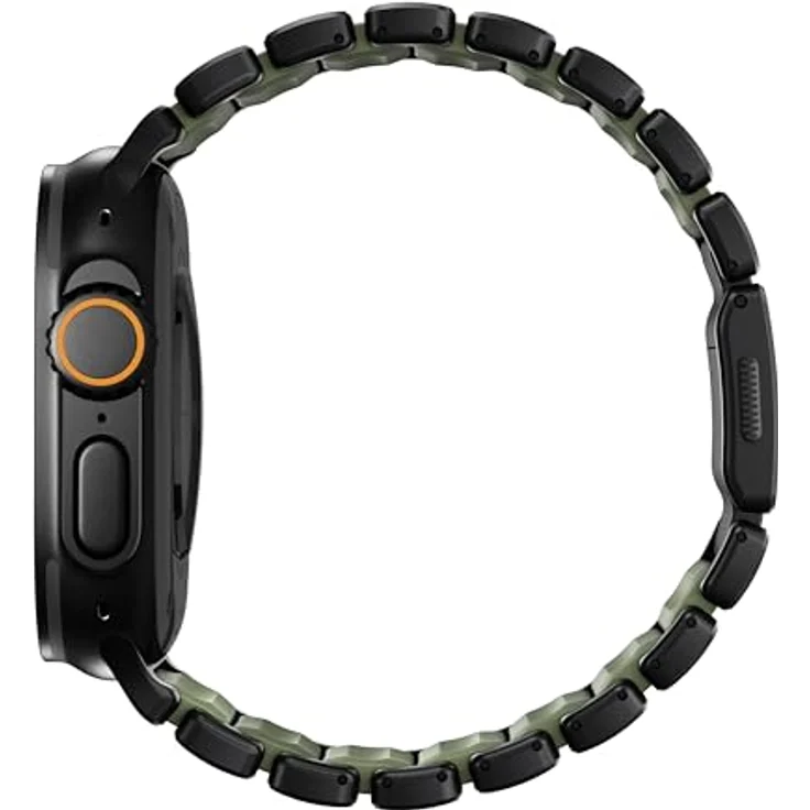 NOMAD Stratos Band I für Apple Watch 42/44/45/46/49mm, Hybrid-Design aus Titan und FKM, wasserresistent, Black Forest – Bild 3