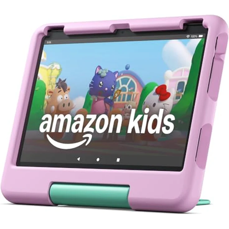 AMAZON Fire HD 10 Kids (2023), Tablet, 32 GB, kindersicher mit rosa Hülle, Schwarz – Bild 1