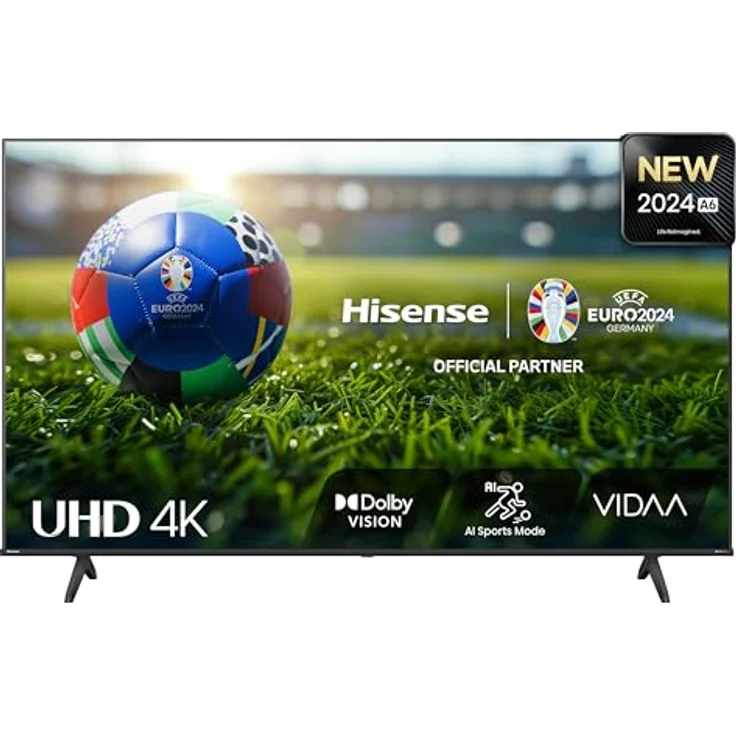 Hisense 65E6NT 164cm (65 Zoll) Fernseher, 4K UHD Smart TV, Precision Colour, HDR, Dolby Vision, 60Hz, Triple Tuner DVB-C/S/S2/T/T2, WiFi, HDMI 2.1, Bluetooth, Alexa Built-in, Schwarz, [2024] – Bild 1