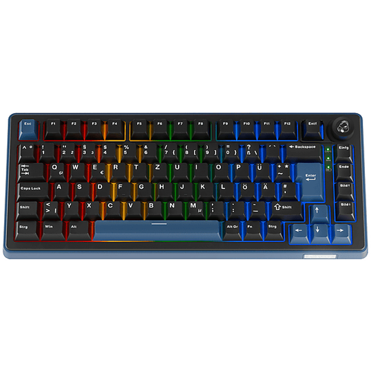 DUCKY OK-M-75 KTT Linear, Mechanische Tastatur mit DE Layout, Kabelgebunden, Schwarz