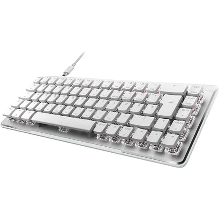 Turtle Beach Vulcan II Mini Air Optisch-mechanische kabellose Gaming-Tastatur (65%), anpassbare RGB-Beleuchtung, abnehmbares Kabel, Smart Keys, Aluminiumplatte - Weiß – Bild 5