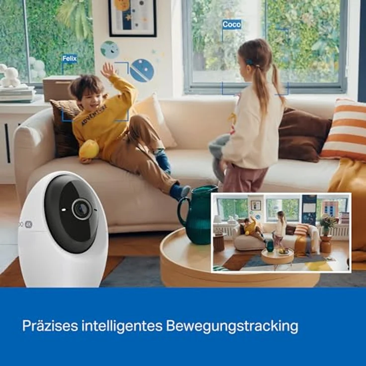 Tapo C260 4K 8MP Überwachungskamera, Innen 360°, KI-Erkennung, physischer Privatsphärenmodus, 18-facher Digitalzoom, Bewegungsverfolgung, zwei-Wege-Audio, microSD-Karte bis 512 GB – Bild 5