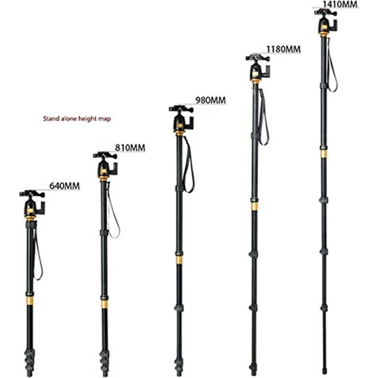 AFAITH Professional Stativ Tragbare Magnesium-Aluminiumlegierung Stativ Monopod & Kugelkopf SLR-Kamera SLR Kamera Canon Nikon Pentax Sony Tripod Q-555 AF001 – Bild 6