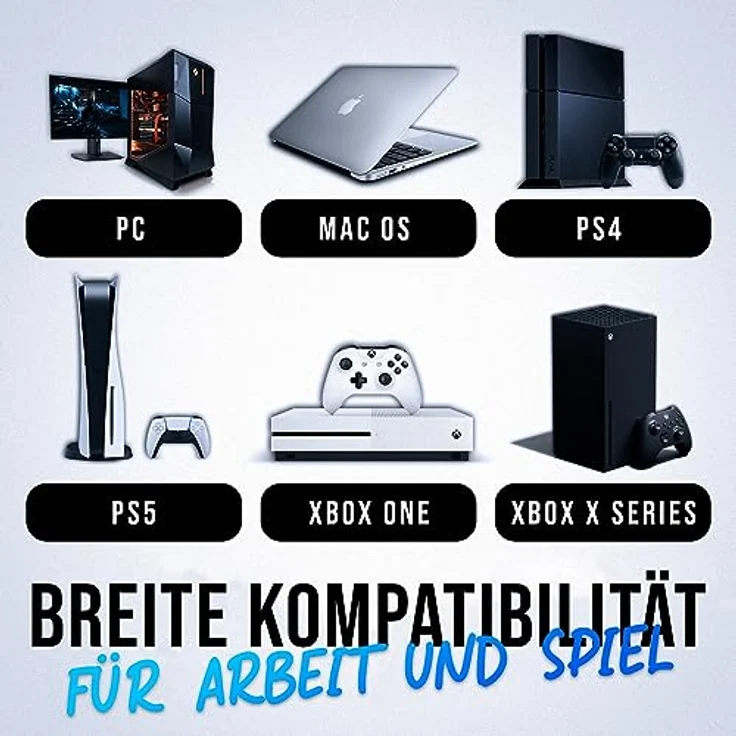 KLIM Chroma Tastatur Gamer QWERTZ DEUTSCHE mit USB Kabel - Hohe Leistung - bunte Beleuchtung Gaming Tastatur ( schwarz ) RGB PC Windows, Mac – Bild 6
