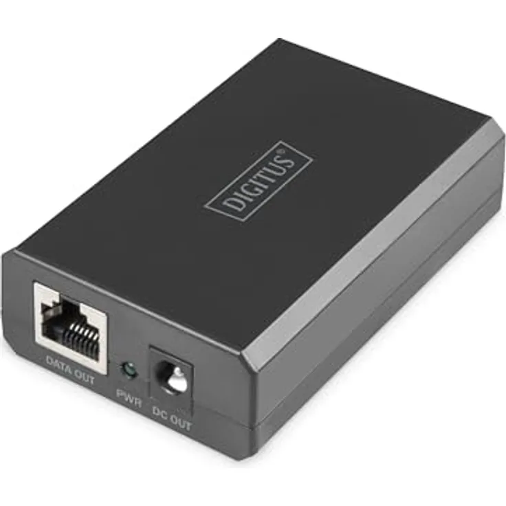 DIGITUS PoE++-Splitter - Gigabit - IEEE802.3at/bt - 51W Ausgangsleistung - 10/100/1000 Mbit/s - wählbare Ausgangsspannung 12V/24V - Schwarz