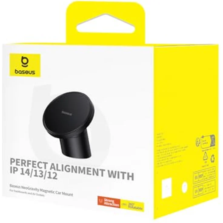 Baseus MagSafe Magnetic Car Mount, Smartphone Halterung mit 360 Grad Drehung, Schwarz – Bild 9