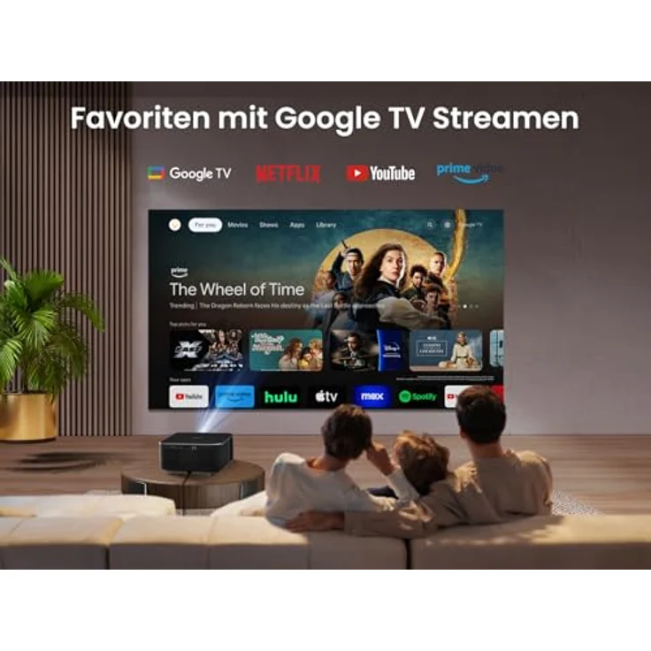 Yaber PROJECTOR K3 Smart Beamer Schwarz mit 1600 ANSI, Google TV & Sound by JBL, WiFi 6 & Bluetooth, Auto-Bildeinstellung, Netflix & 7000+ Apps – Bild 3