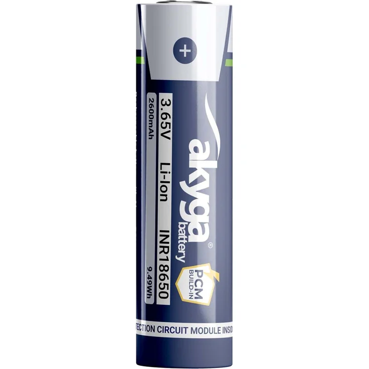 Akyga AKY2454, Li-Ion Akku INR18650 mit 3.6V, 2600mAh und PCM-Schutz
