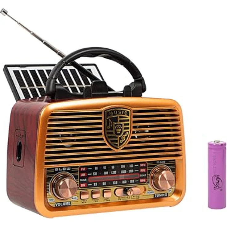 BLOW RA10 Analogradio mit AM/FM, Solarenergie, Bluetooth, USB und TWS-Funktion, schwarz – Bild 2