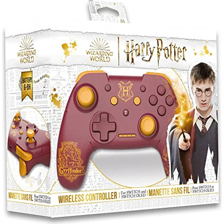 Freaks And Geeks Wizarding World Harry Potter 299252 Wireless Bluetooth Controller for Nintendo Switch, Gryffindor, Red – Bild 1