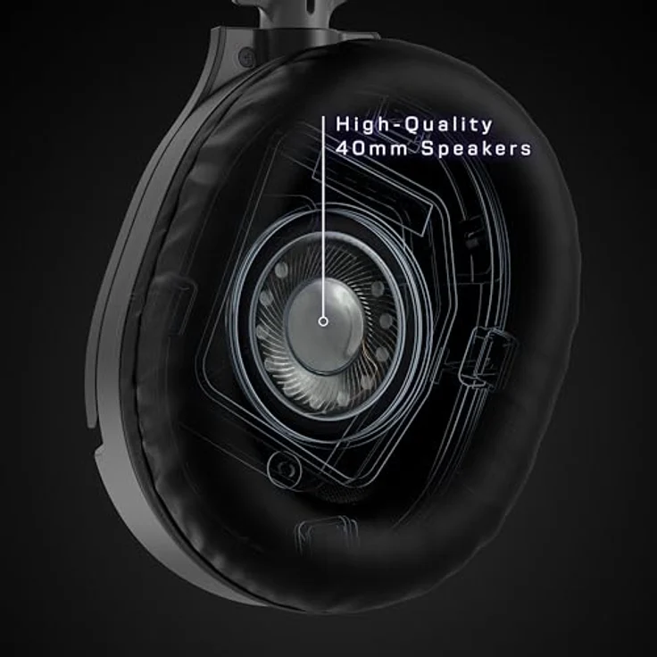 Turtle Beach Recon 70 Gaming-Headset – Plattformübergreifend, Hochklapp-Mikrofon, 40-mm-Lautsprecher, Kunstleder-Ohrpolster – Bild 4