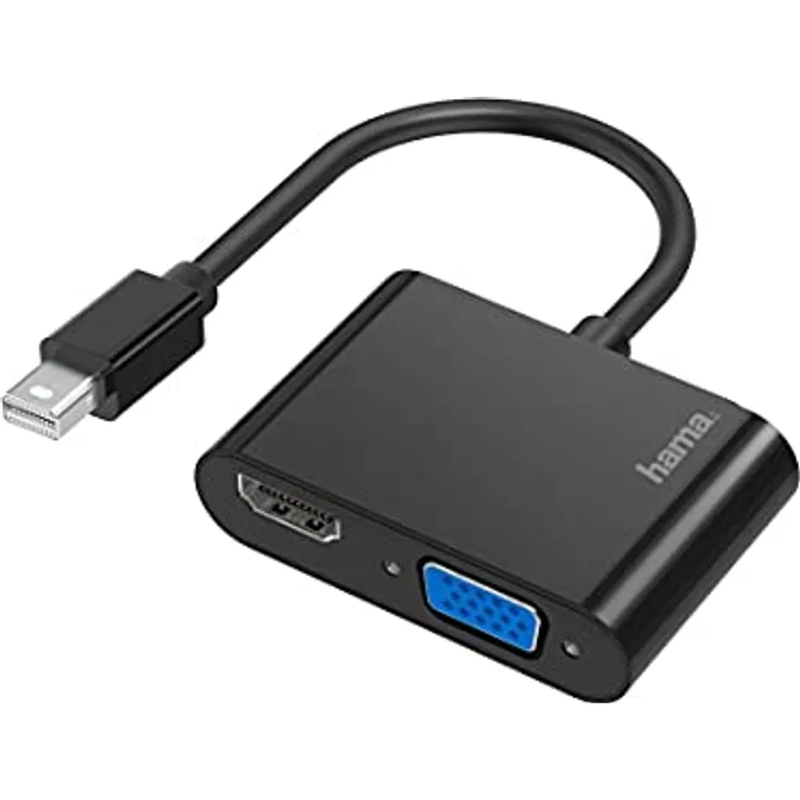 Hama MiniDisplayPort auf VGA und HDMI Adapter, 4K Ultra HD, Full HD (2in1 Adapter mit Mini Display Port Stecker, HDMI Buchse und VGA Buchse zum Anschluss von PC, Laptop, Tablet an Monitor, TV, Beamer)