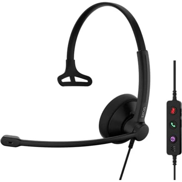 EPOS IMPACT 100 MS, kabelgebundenes On Ear Headset in Schwarz mit Mono-Sound, Noise Cancelling und Mikrofon-Stummschaltung – Bild 4