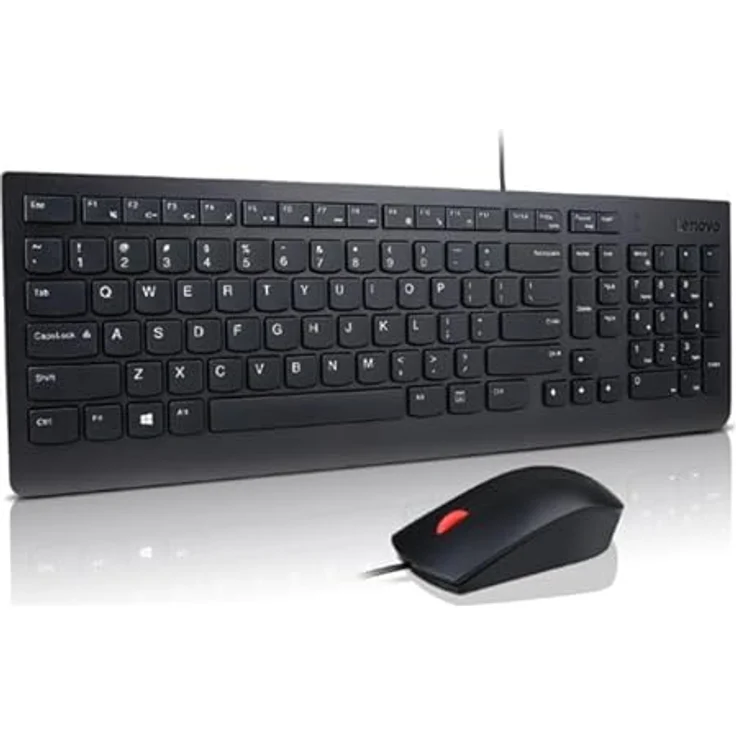 Lenovo 4X31R64414 Kabelgebundenes Tastatur-Maus-Set, Deutsch QWERTZ, Schwarz, wasserabweisende Membran, ergonomische Maus, 1000-dpi-Sensor – Bild 2
