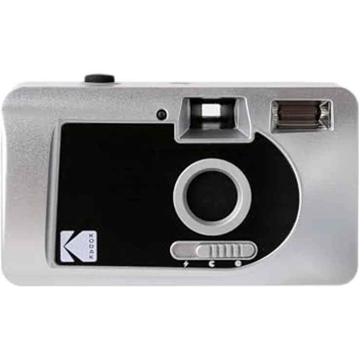 Kodak S-88, motorisierte 35 mm Filmkamera mit Selbstaufziehfunktion, Silber/schwarz – Bild 1