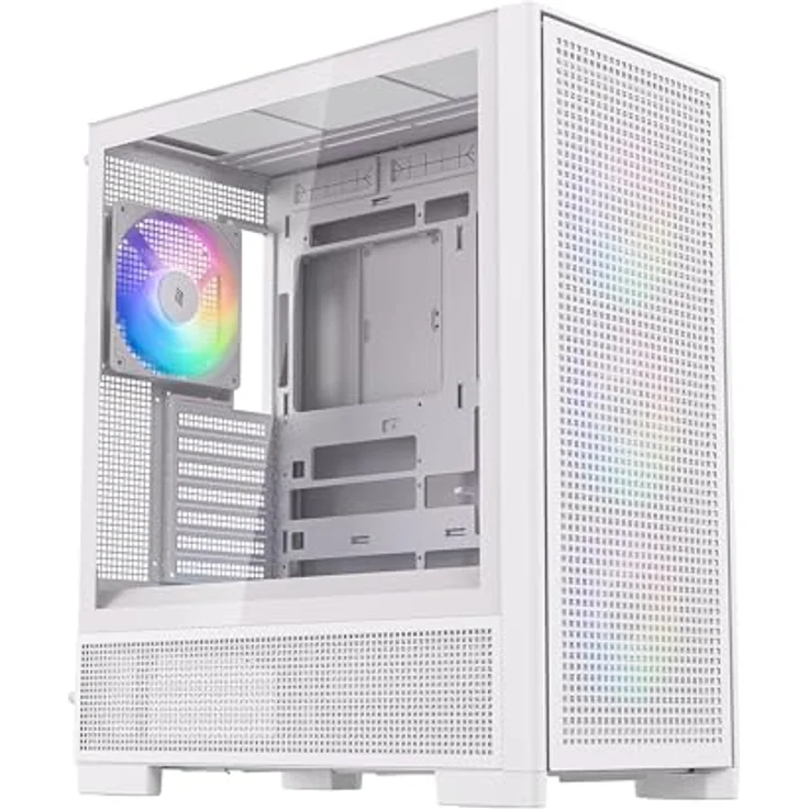 SILENTWARE Air 2000 A-RGB White, Midi Tower PC-Gehäuse mit Glas-Seitenfenster, 7 RGB-Lüfter, extremem Airflow, ASUS BTF, MSI Project Zero, Platz für 420mm Radiator, E-ATX, ATX/mATX/ITX, USB-C – Bild 3