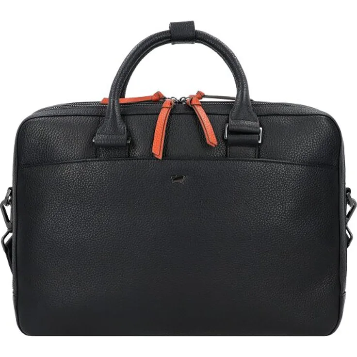Braun Büffel Novara Aktentasche, 100% Leder, 42 cm mit Laptopfach, schwarz