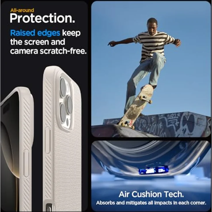 Spigen iPhone 16 Pro Hülle [rutschfest] Liquid Air Case - Natural Titanium – Bild 5