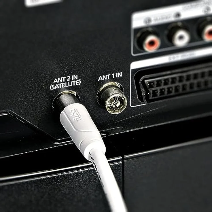 Fuba AFQ 150 Antennenkabel 1,5m weiß - 4-fach geschirmt 130dB - HDTV UHD 4K 8K - F-Anschlusskabel Koaxialkabel F-Quick Stecker (für DVB-S2-Receiver/TV-Geräte, Router, DAB+ Radios) – Bild 4