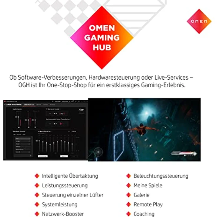 HP OMEN Gaming PC | 45L | AMD Ryzen 9 7950X3D | 32GB RAM | 2TB SSD | GeForce RTX 4070 (12GB) | Flüssigkeitskühlung, Schwarz – Bild 5