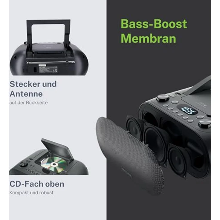 Muse M-35 BT Portable Radio with Bluetooth and USB port (Bluetooth), Radio, Schwarz – Bild 4
