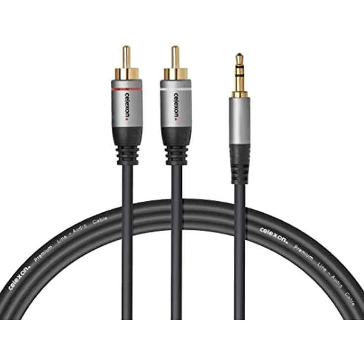 celexon 2x Cinch auf 3,5mm Stereo Klinke Audiokabel 1,0m - Plug & Play - Professional Line – Bild 5