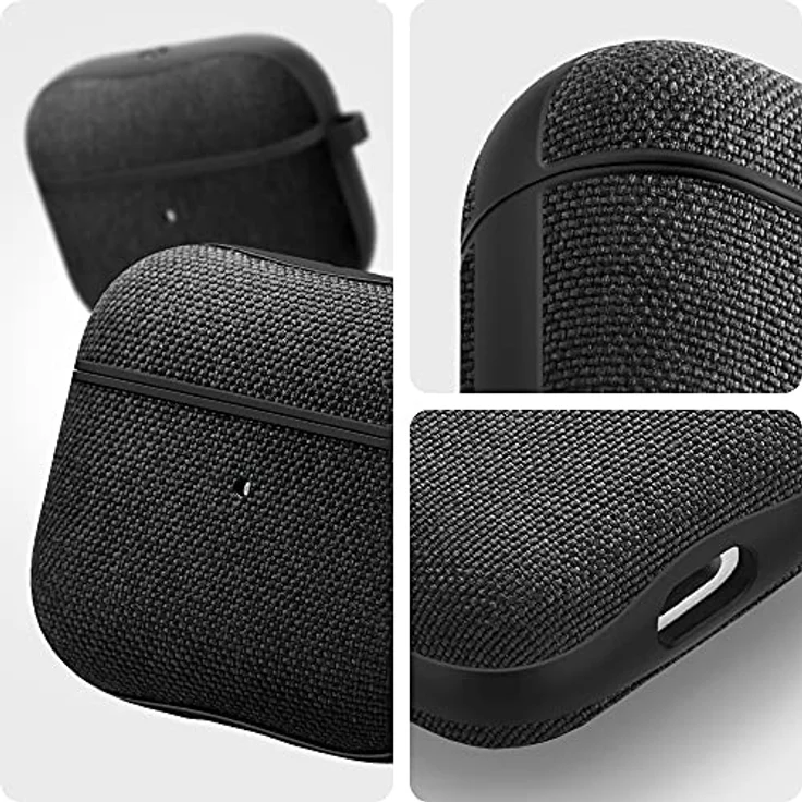 Spigen Urban Fit Hülle Case kompatibel mit Airpods 3 Generation 2021 - Schwarz - Minimaler Look mit hochwertigem Strickstoff und PC-Futter – Bild 2