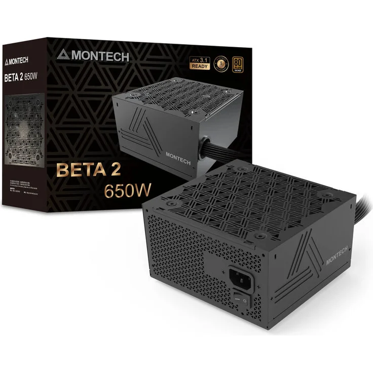 Montech BETA 2 80 PLUS Bronze Netzteil, ATX 3.1, 650 Watt, modular, schwarz