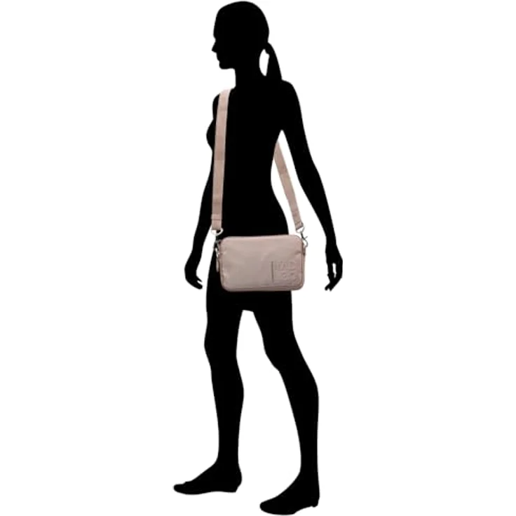 Mandarina Duck MD20, Kamera Schultertasche aus wasserbeständigem Polyester mit verstellbarem Gurt, grau – Bild 4