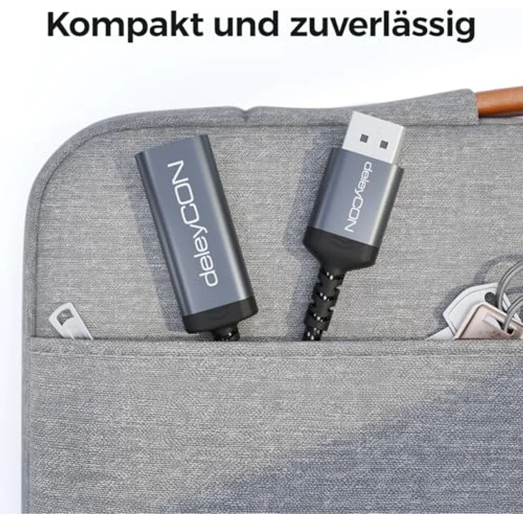 deleyCON 4K DisplayPort zu HDMI Adapter, Unidirektional mit 4K @60Hz, 1080p @240Hz und 1440p @165Hz, für Gaming PC und HDMI Monitor/TV/Beamer – Bild 5