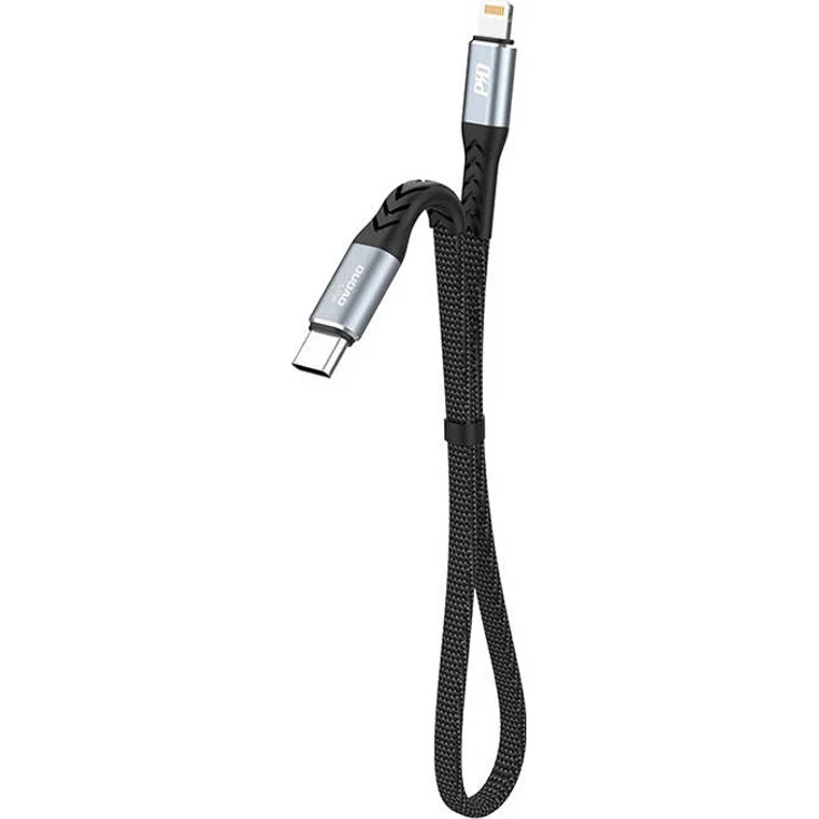 Dudao L10P Lightning - USB-C PD 20W Kabel, 0,23m, schwarz, langlebig und flexibel