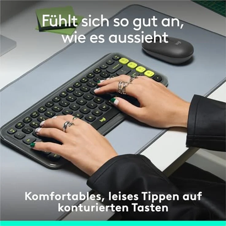 Logitech POP ICON KEYS kabellose Bluetooth-Tastatur, programmierbare Tasten, Easy-Switch, 3 Geräte, Grafit – Bild 3