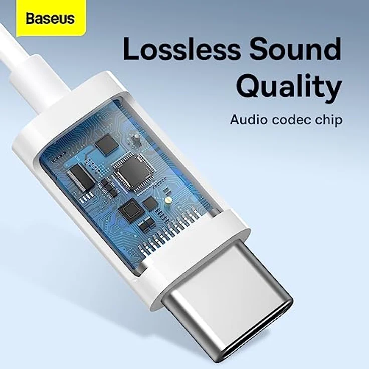 Baseus Encok C17 USB-Typ-C In-Ear-Kopfhörer mit Mikrofon, weiß, ergonomisches Design, integrierte Steuerung – Bild 5