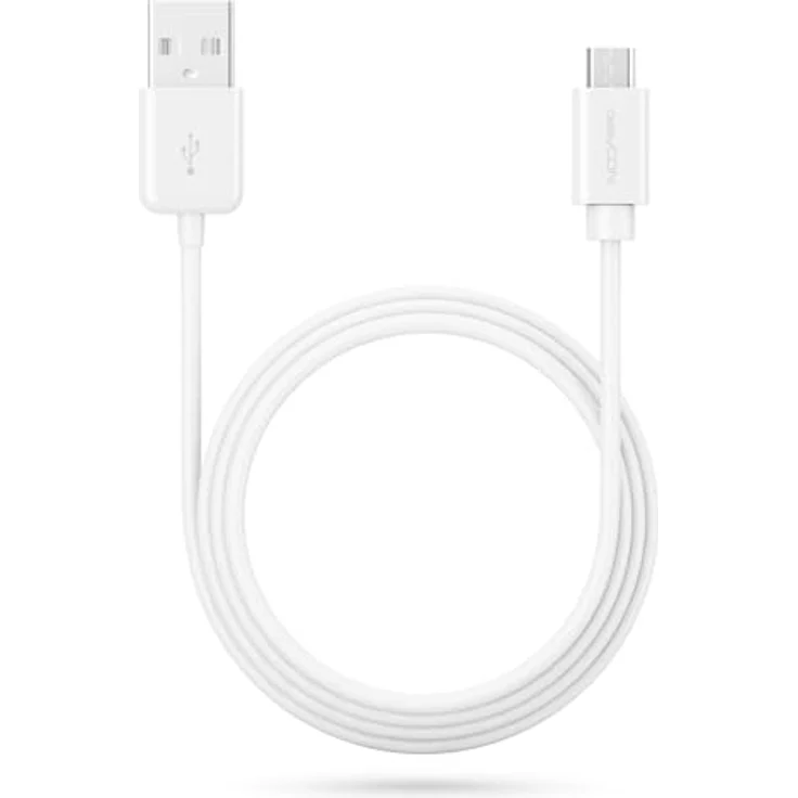 deleyCON 1m Micro USB Ladekabel Datenkabel Kompatibel für Android Handys Smartphones Tablets MP3 Player Kameras uvm. - Weiß – Bild 4