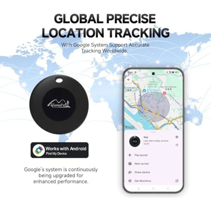 Lifemate Life Tag, Android Smart Tag Schlüsselfinder mit IP65 wasserdichtem Design, 4er Pack, kompatibel mit Google Mein Gerät Finden App – Bild 4