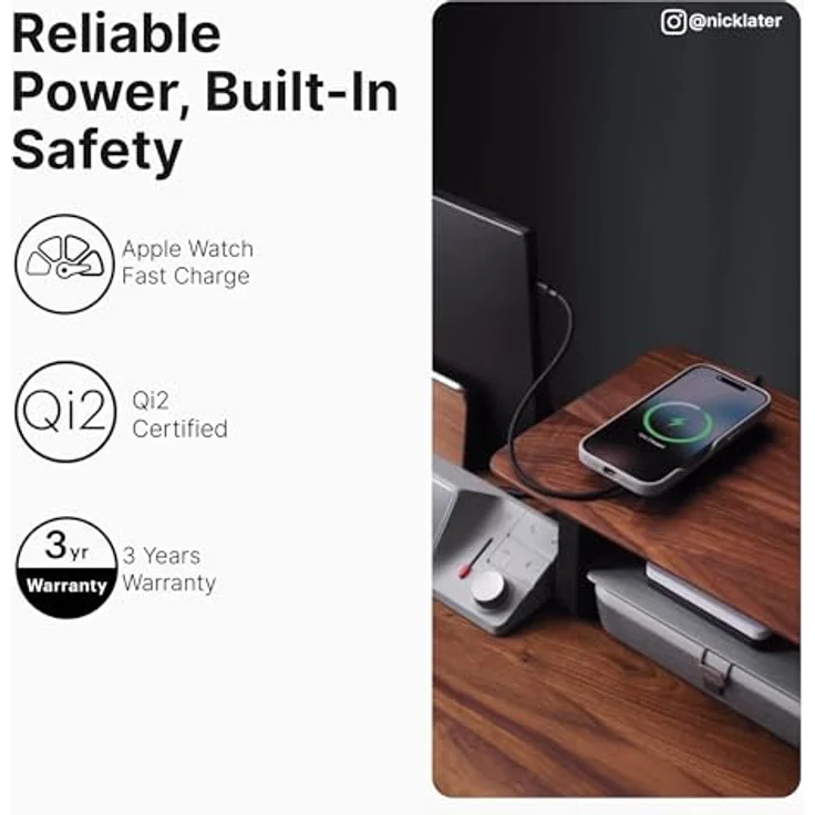 Zens Wireless Charger Pro 2, Qi2-zertifiziertes 25 W Ladegerät mit magnetischem Design, schwarz – Bild 6