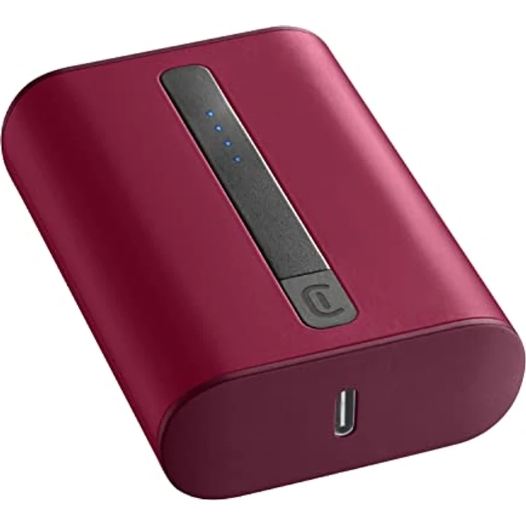 Cellularline | Tragbare Ladegeräte | Extra kompaktes tragbares Ladegerät 10000Mha - USB-C Power Delivery 20W für iPhone - 18W adaptiver USB-Anschluss für Samsung - Rot – Bild 1