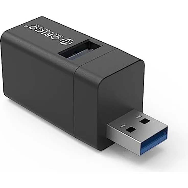 Orico Mini Hub USB 3.1 Gen1 | Klein hub ohne Kabel | 2* USB 2.0 Anschlüsse, 1* USB 3.1 5 Gbit | hub für Laptop, TV | Tastatur, Computermaus | Bluetooth Adapter |schwarz